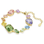 Gema bracelet Mixed cuts, Multicolored, Gold-tone plated